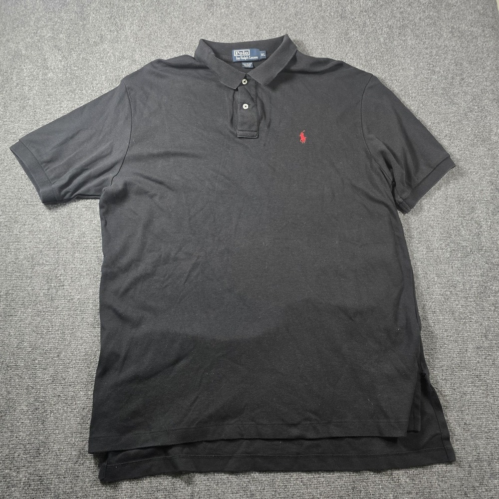 Polo Ralph Lauren Black Men's XL Short Sleeve Embroidered Logo Red Pony Polo